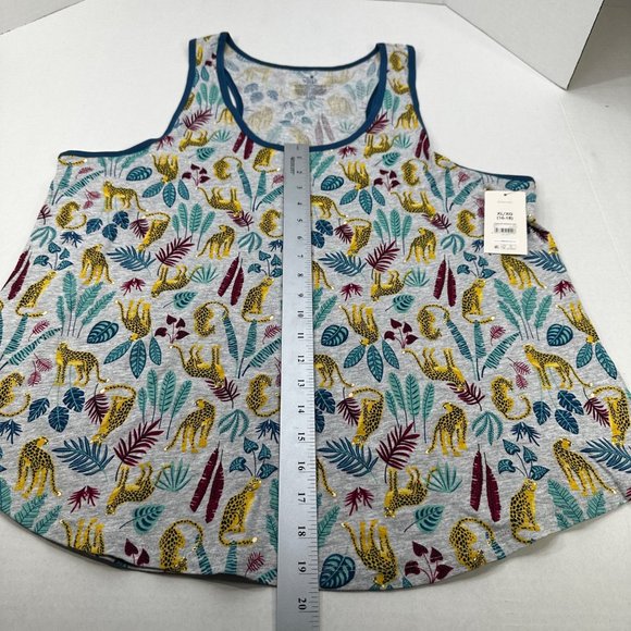 Secret Treasures Women's Size XL 16-18 Sleep Tank Top Leopard Leaves New With Ta - Picture 9 of 10